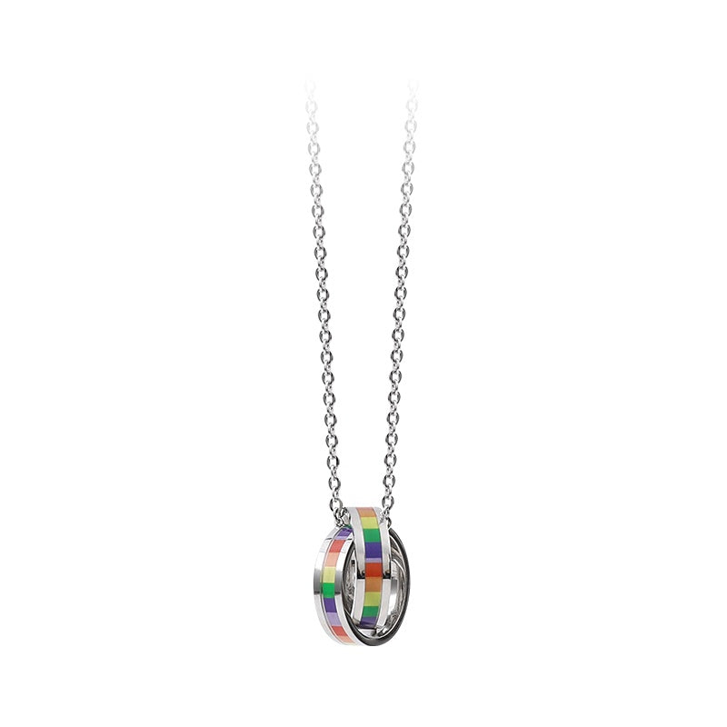 Rainbow Pride LGBT Couple Necklace
