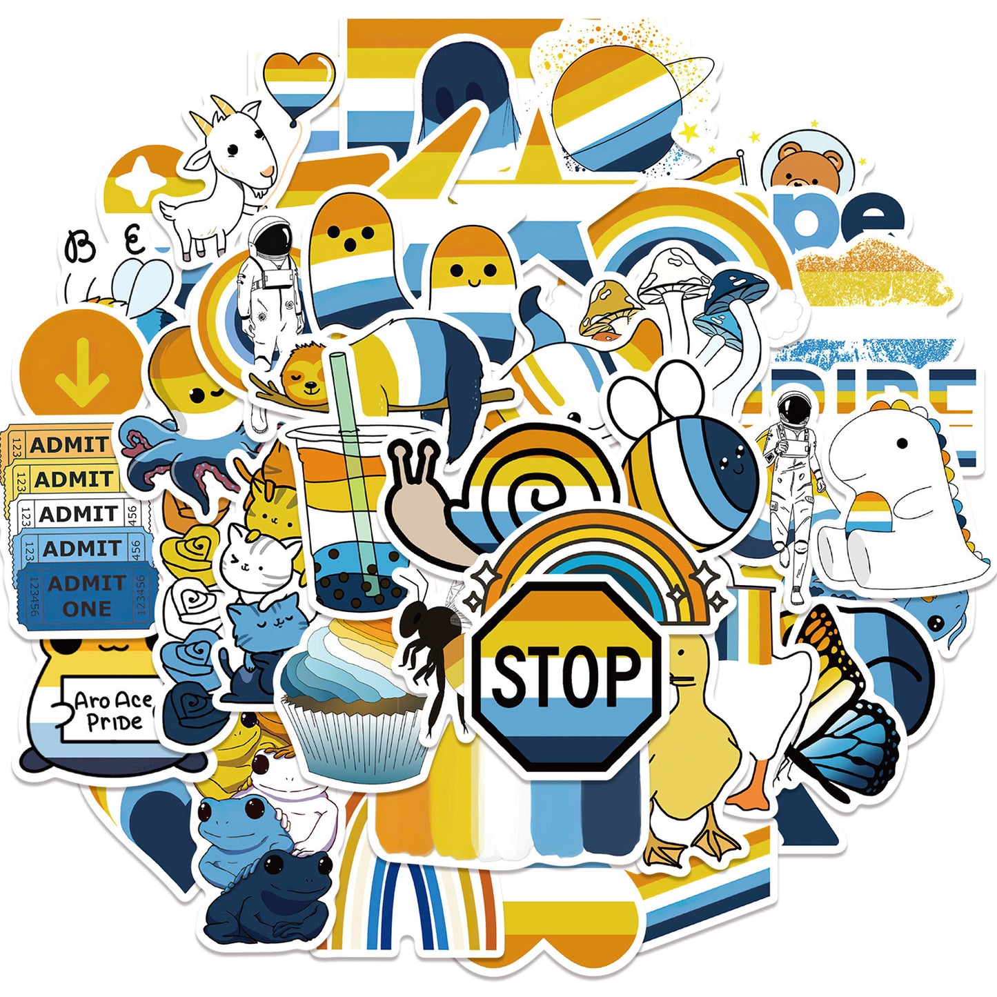 52pcs Colorful Pride Mixed Graffiti Stickers