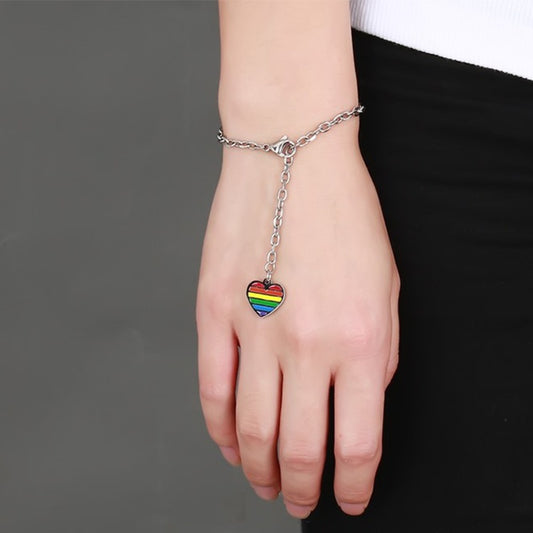 Six Color Rainbow Love Tag LGBTQ Bracelet