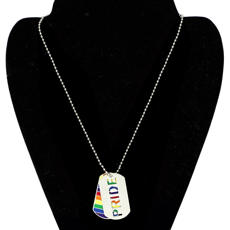 LGBT Pride Love Rainbow Double Layer Pendant Necklace