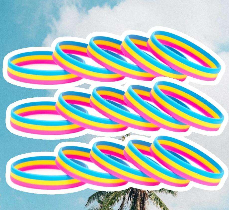 LGBTQ Pride Stripe Pansexual Silicone Bracelet