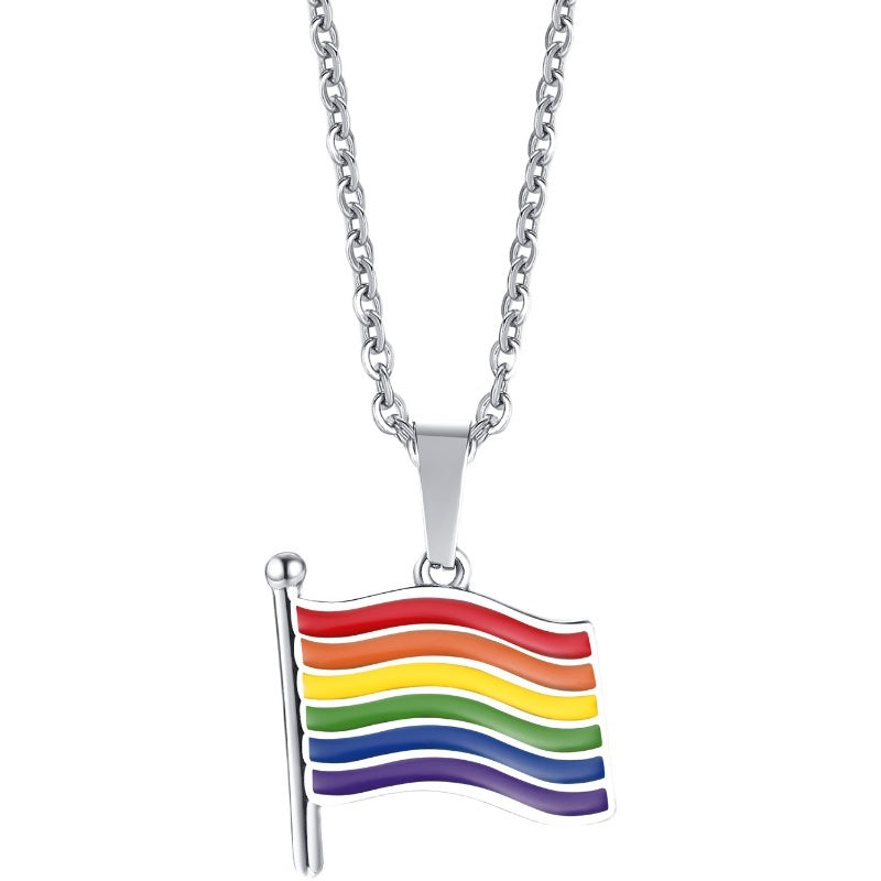 Rainbow Flag LGBTQ Couple Necklace Unisex Accessories