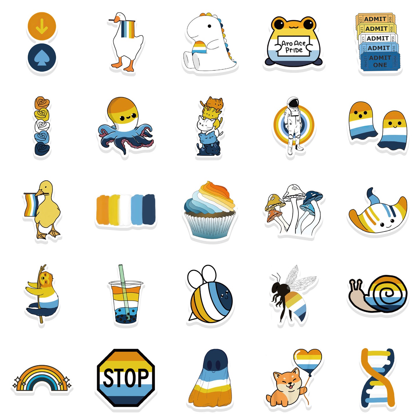 52pcs Colorful Pride Mixed Graffiti Stickers