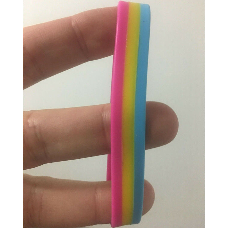 LGBTQ Pride Stripe Pansexual Silicone Bracelet