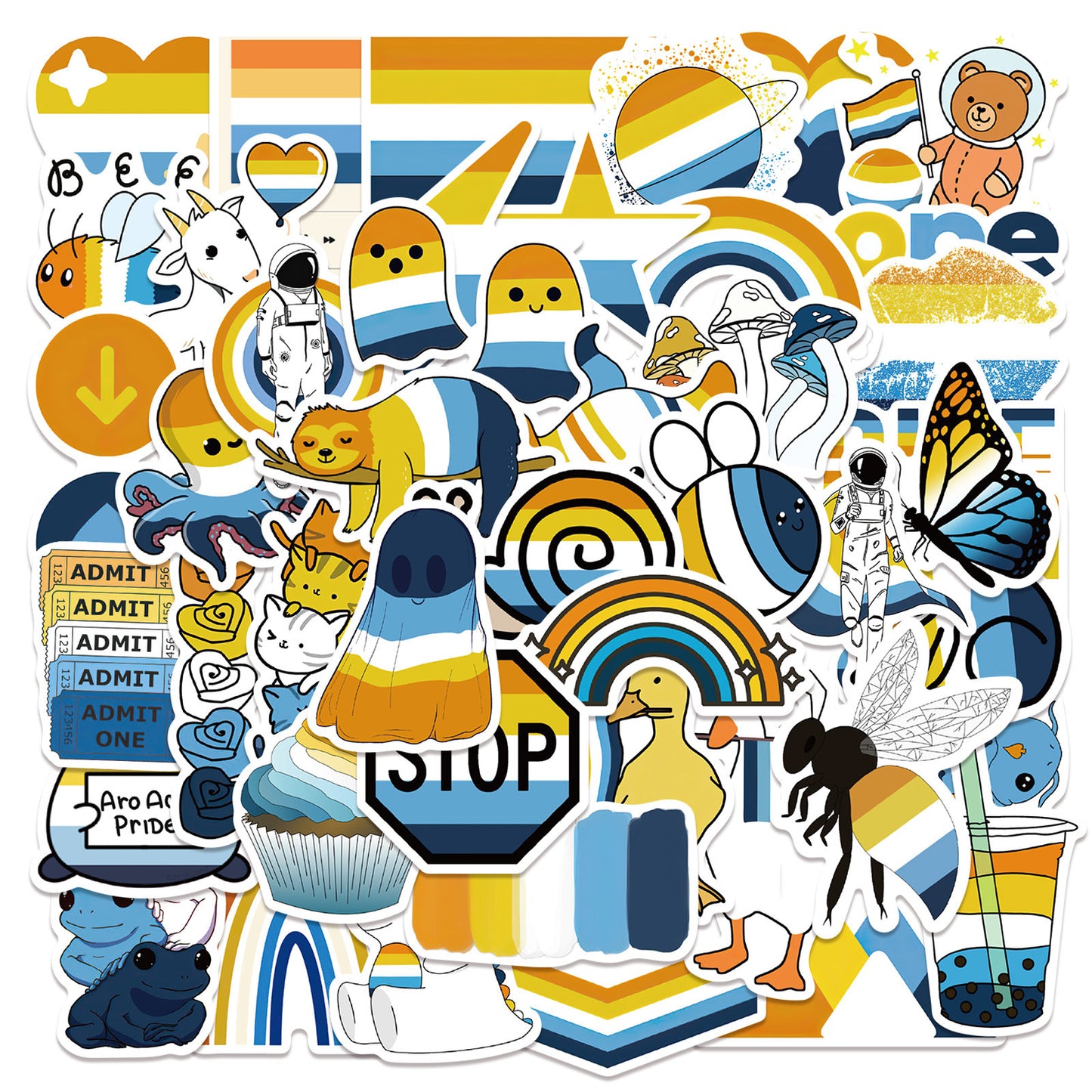 52pcs Colorful Pride Mixed Graffiti Stickers